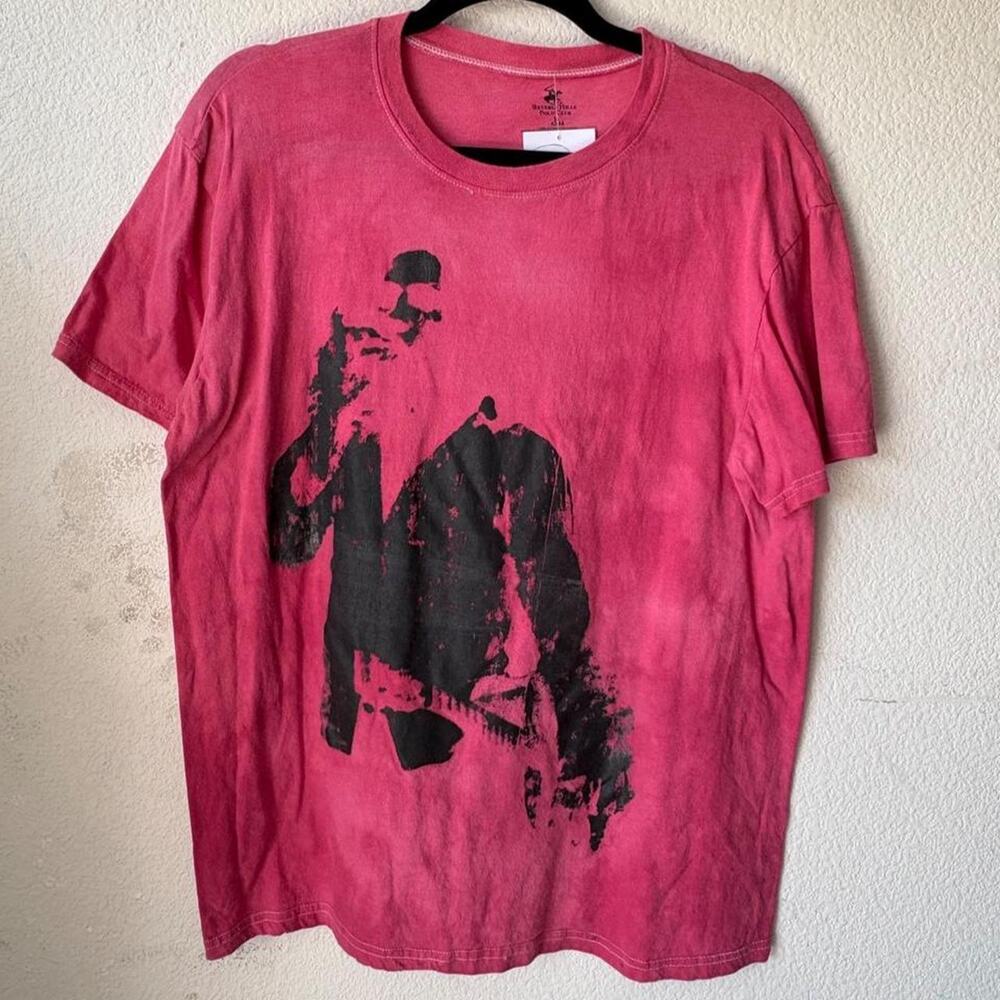 Womans pink tee featuring 'Marley' print